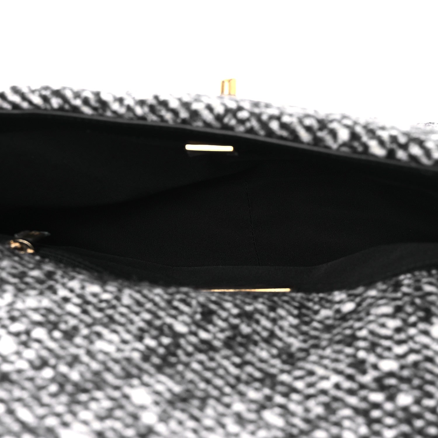 Chanel Tweed Quilted Medium Chanel 19 Flap Black White 5 of 12