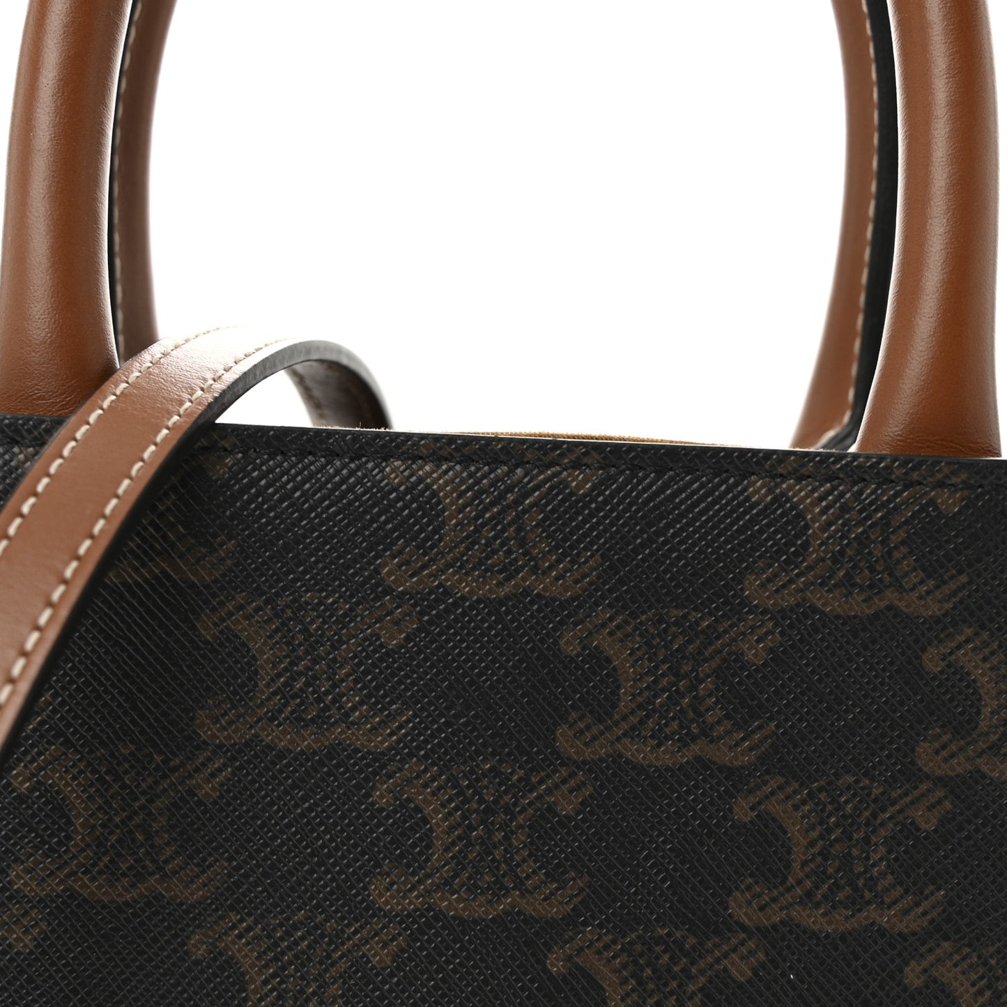Triomphe Canvas Calfskin Mini Vertical Cabas Tan