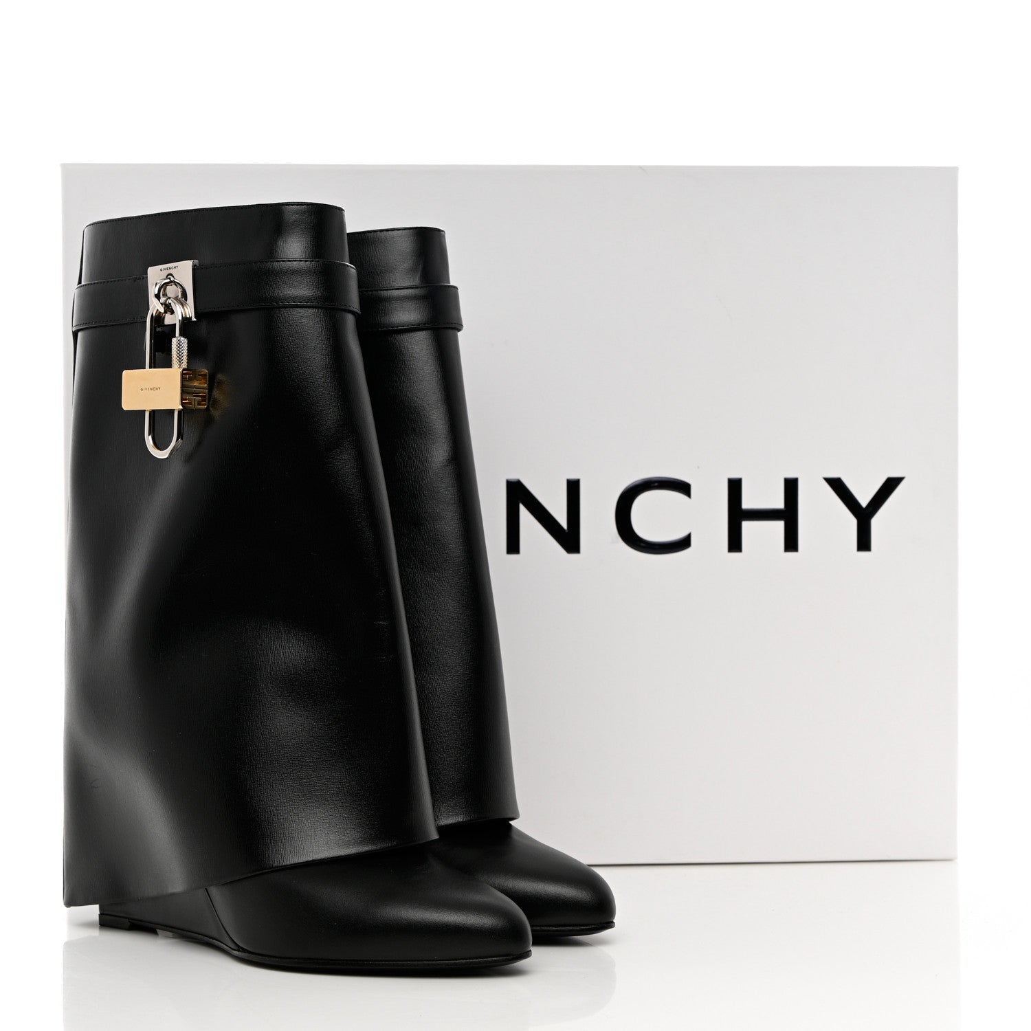 Givenchy Calfskin Shark Lock Ankle Boots 40 Black 10 of 10