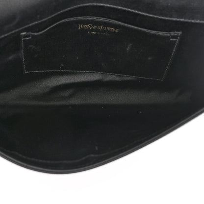 Saint Laurent Calfskin Monogram Large Belle De Jour Clutch Black 5 of 9