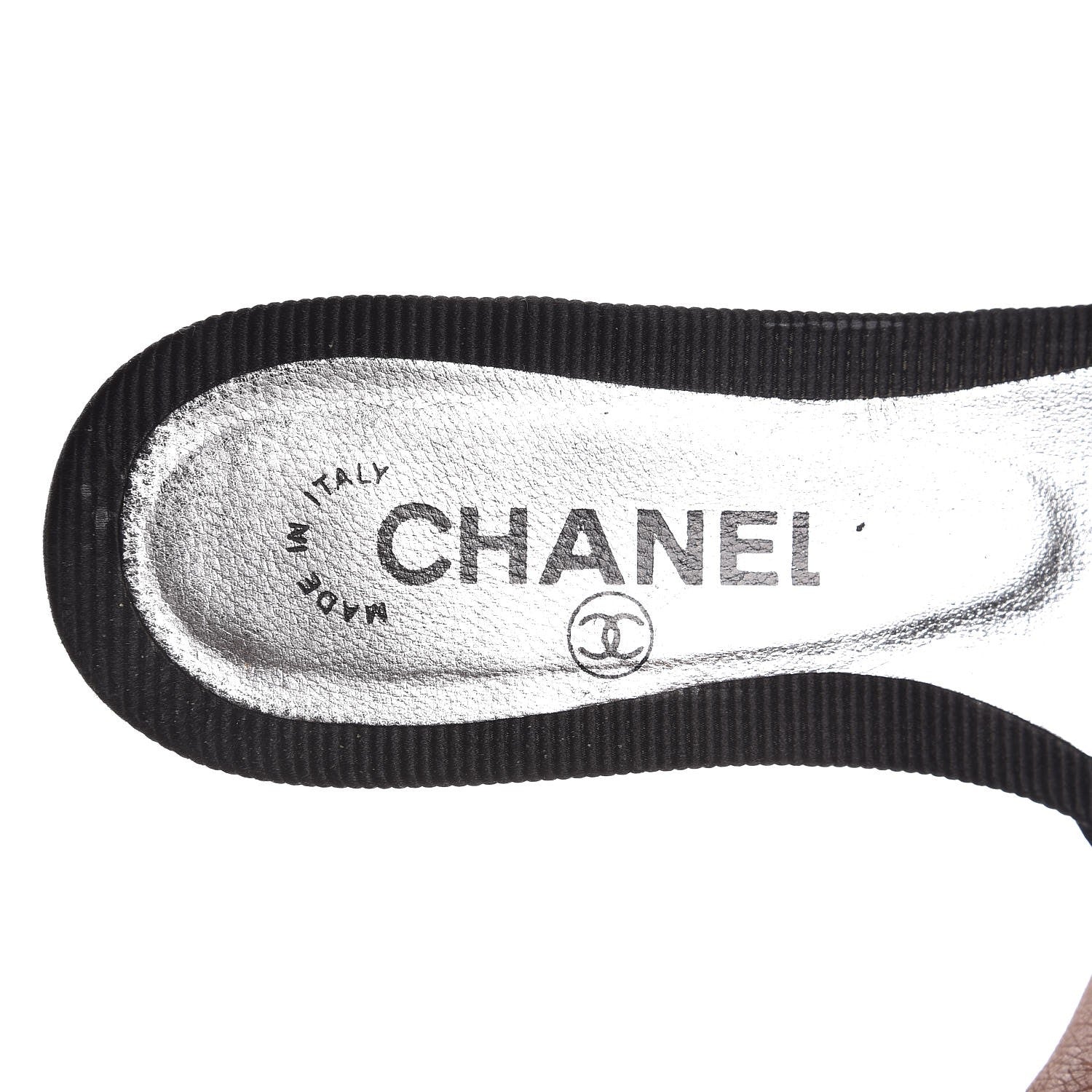 Chanel Grosgrain Pearl CC Bow Sandals 36.5 Black 8 of 11