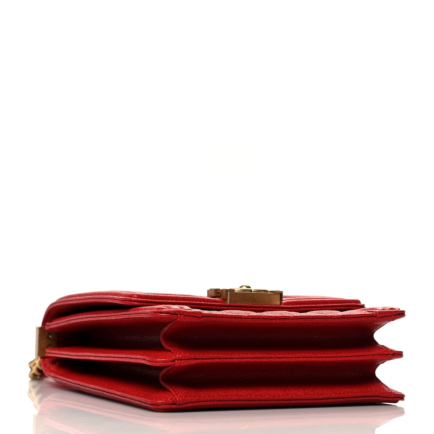 Chanel Caviar Quilted North South Boy Flap Red 4 of 11