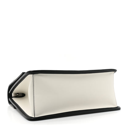 Fendi Vitello Century Alcantara F is Fendi Bi-Color Kan I Shoulder Bag White Black 4 of 10