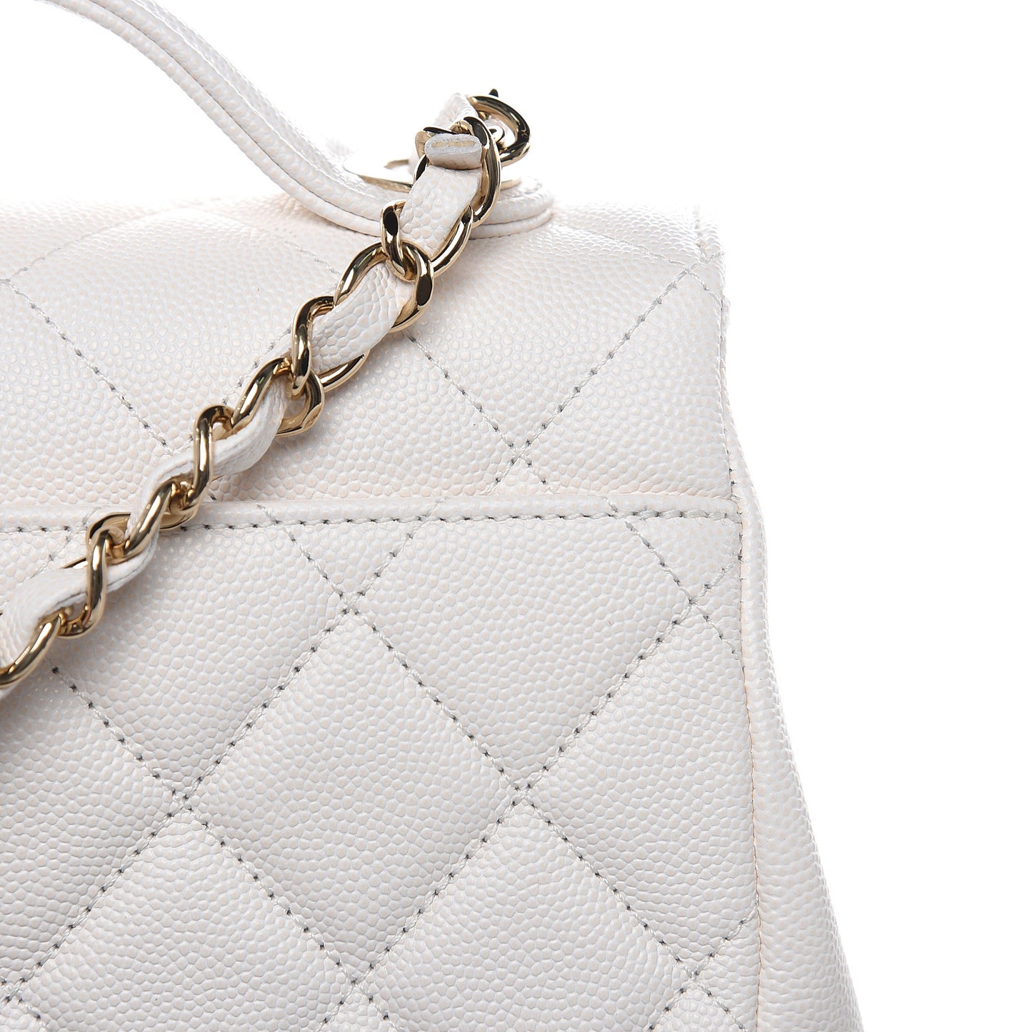 Caviar Quilted Medium Business Affinity Flap White