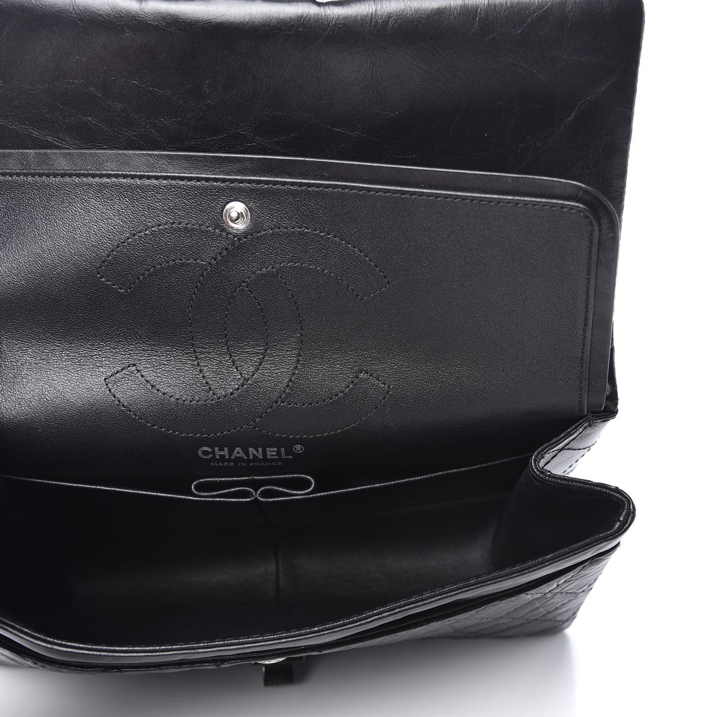 Aged Calfskin Quilted 2.55 Reissue 226 Flap So Black