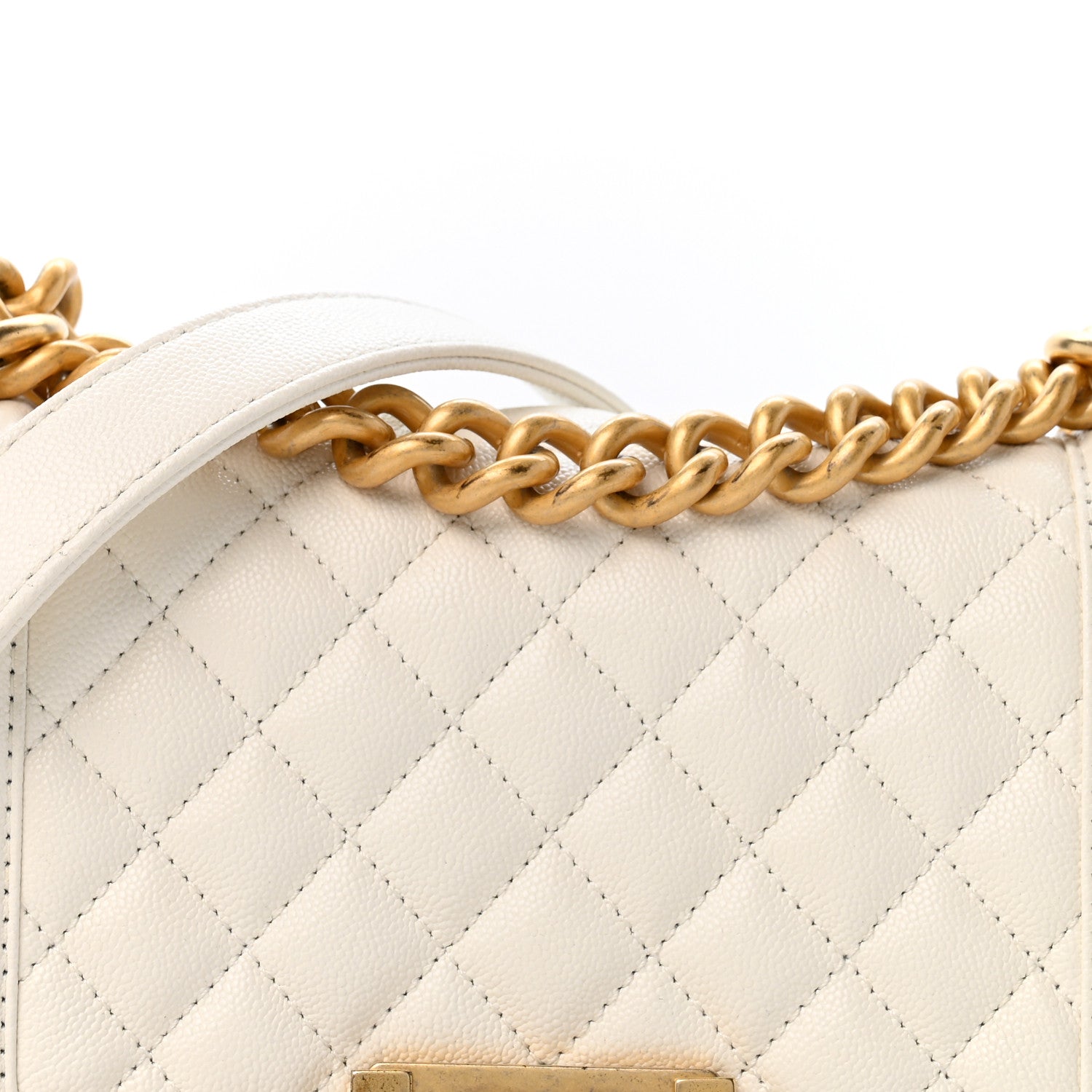 Chanel Caviar Quilted Small Chain Around Boy Flap White 8 of 13