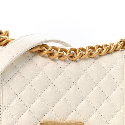 Chanel Caviar Quilted Small Chain Around Boy Flap White 8 of 13