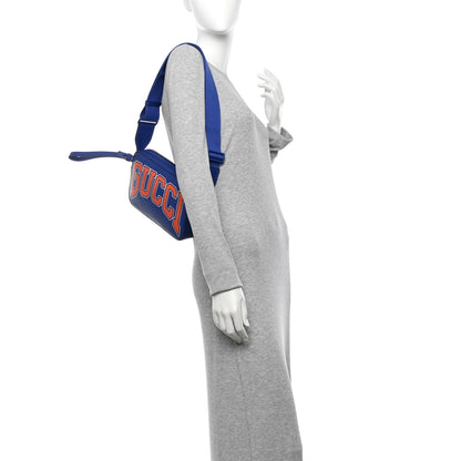 Gucci New Shanghai Calfskin Interlocking G Logo Camera Crossbody Bag Cobalt Blue Orange 2 of 10