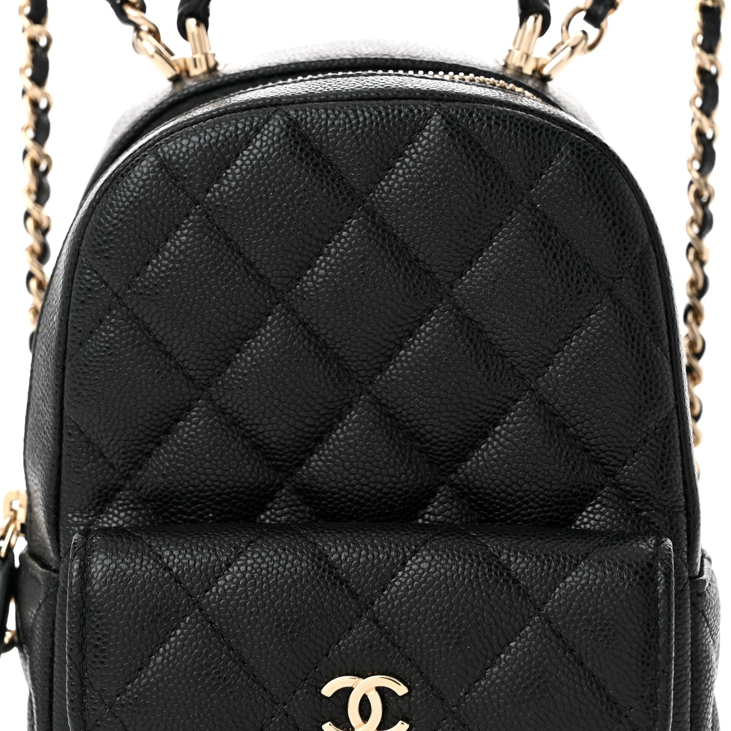 Caviar Quilted CC Mini Classic Backpack Black