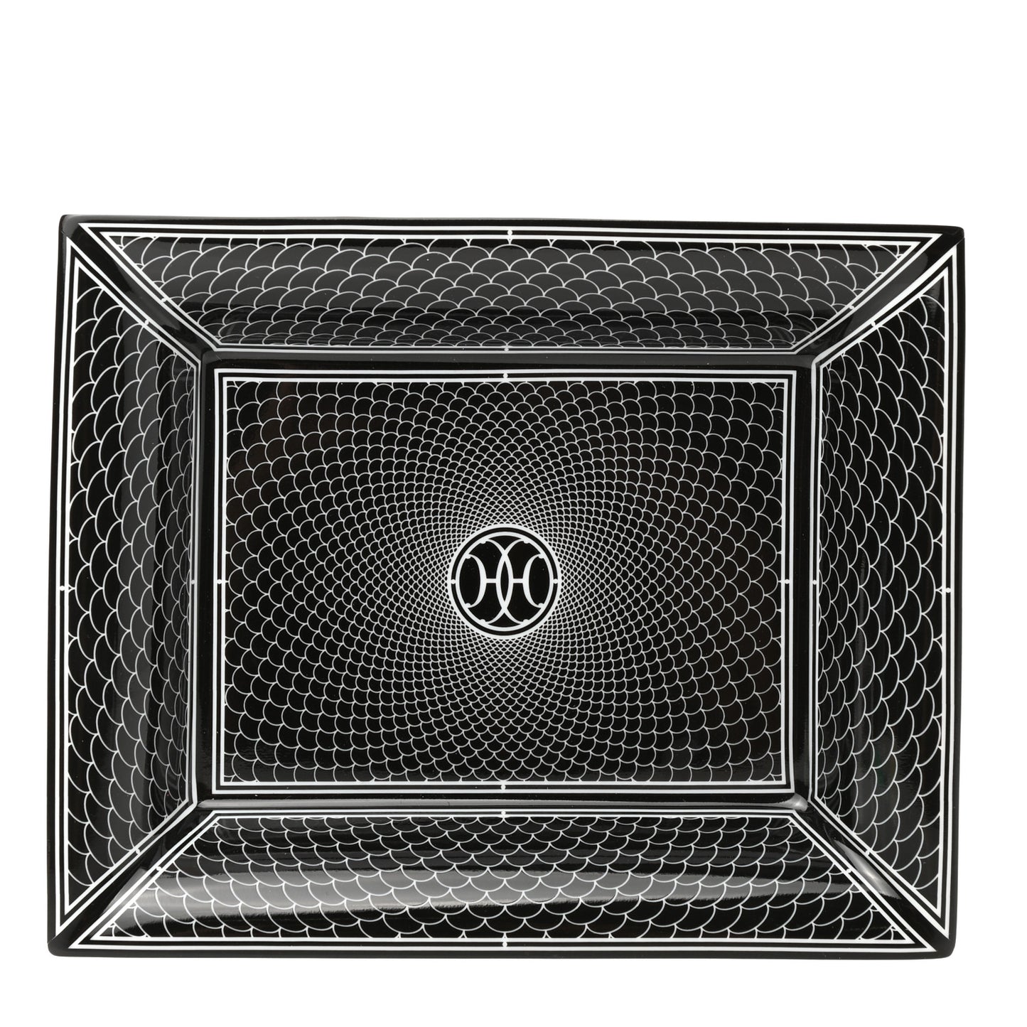 Porcelain H Deco Change Tray Black