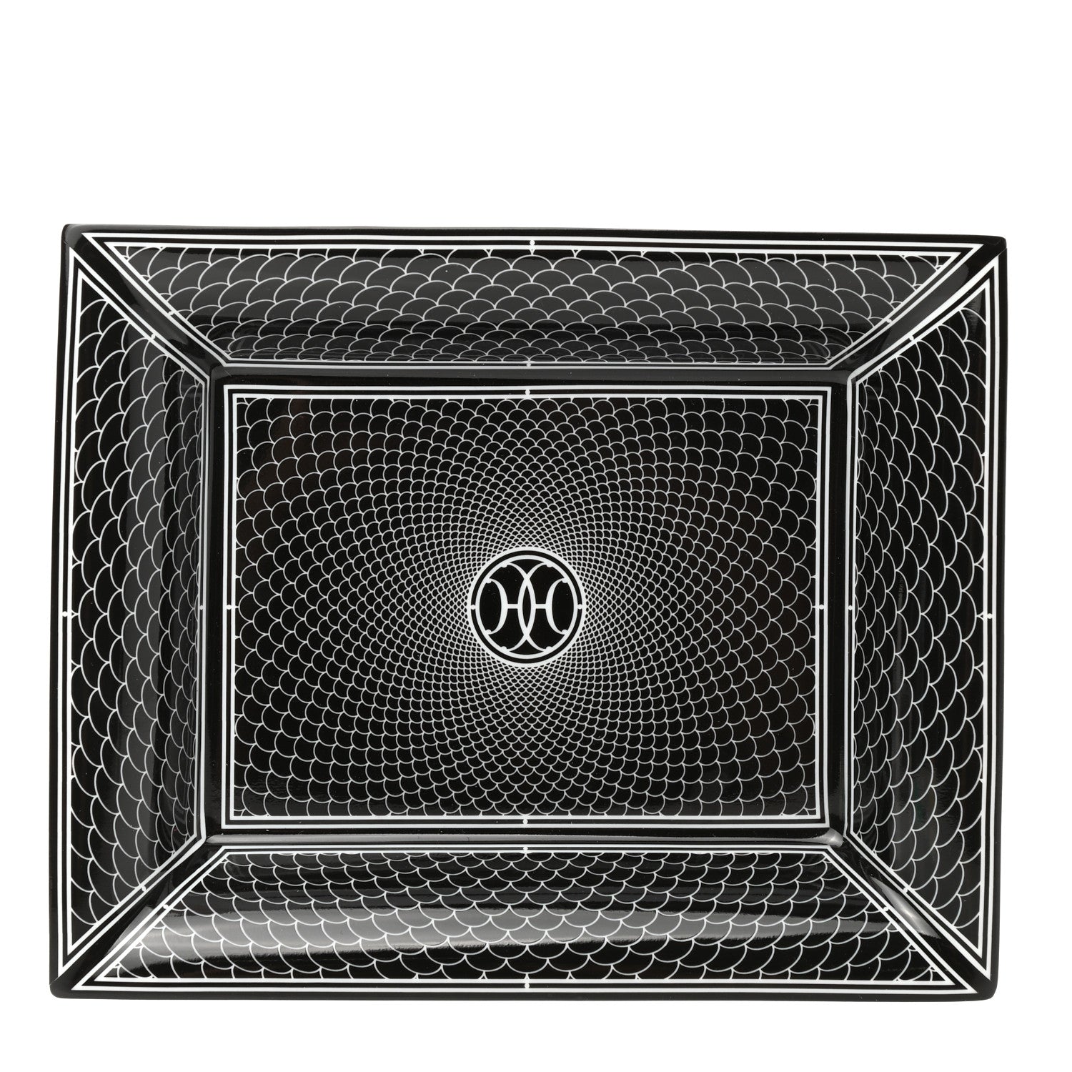 Hermes Porcelain H Deco Change Tray Black 1 of 8