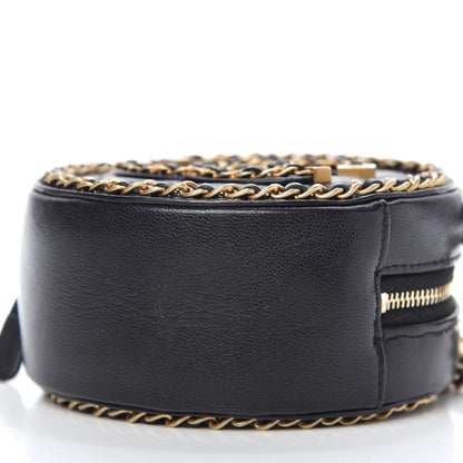 Chanel Lambskin Quilted Round Filigree Chain Around Crossbody Black 7 of 10