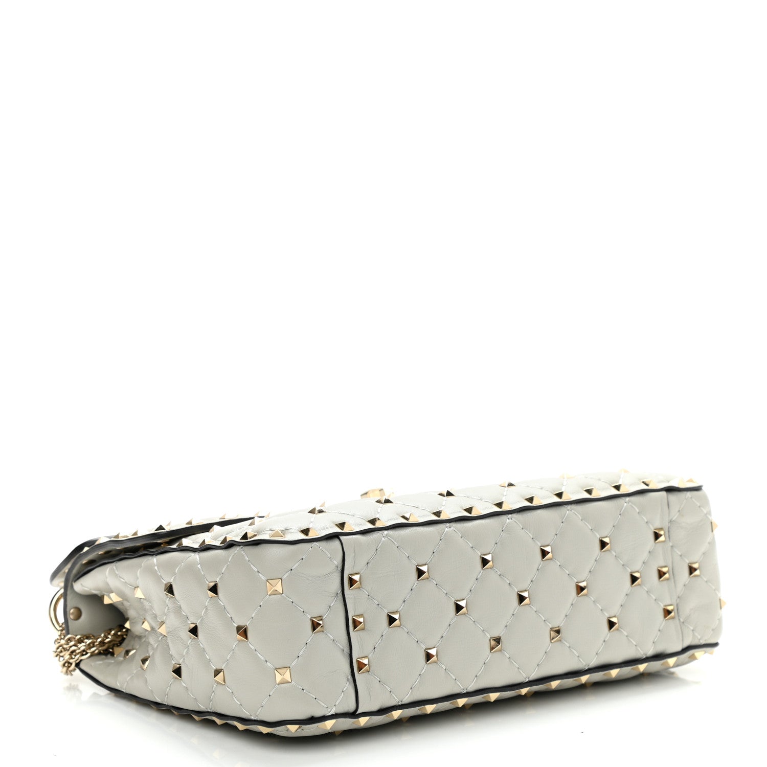 Valentino Garavani Nappa Medium Rockstud Spike Shoulder Bag Opal Grey 4 of 12
