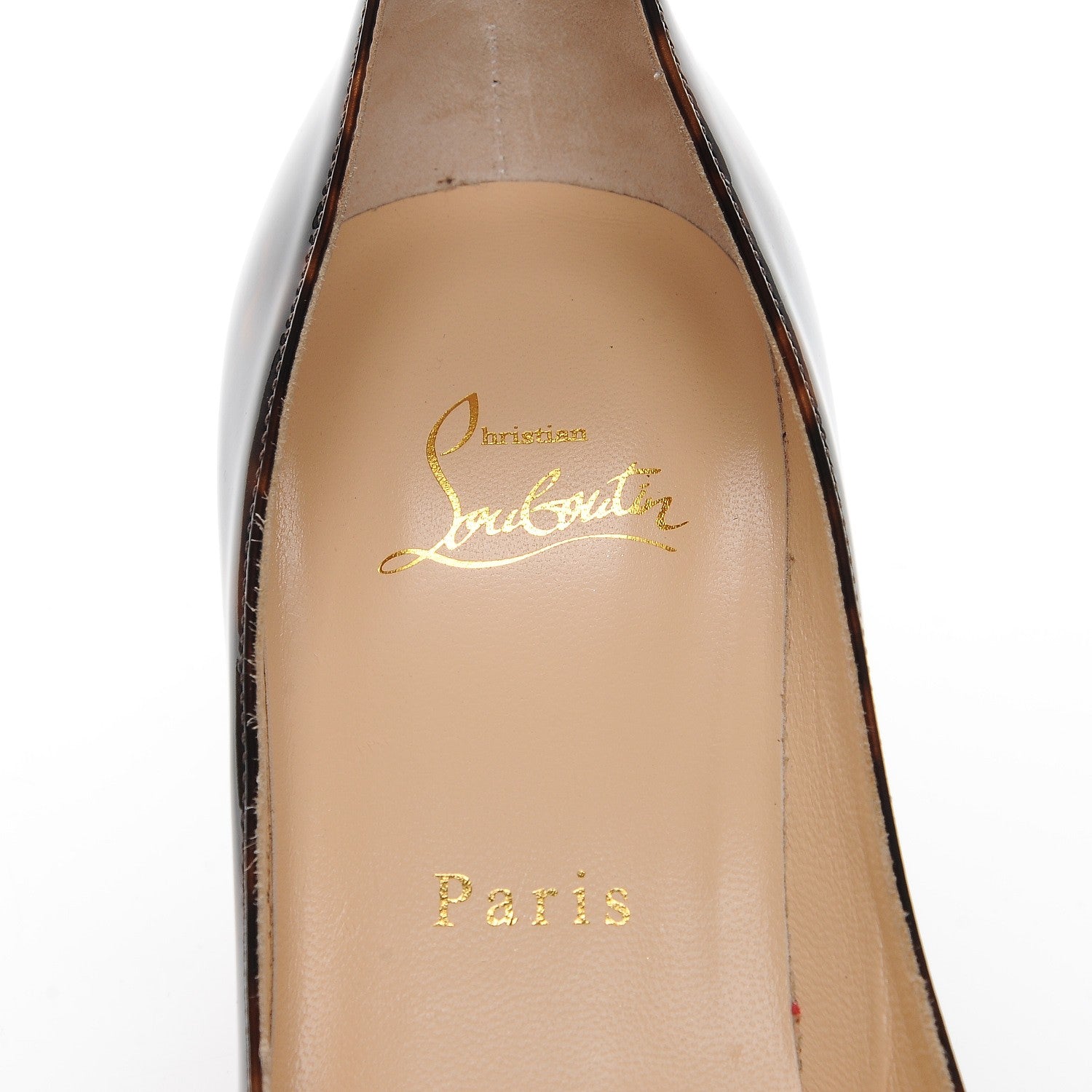 Louis Vuitton CHRISTIAN LOUBOUTIN Patent Tartaruga Decollete 554 70 Pumps 37 Testa Di Moro 7 of 8