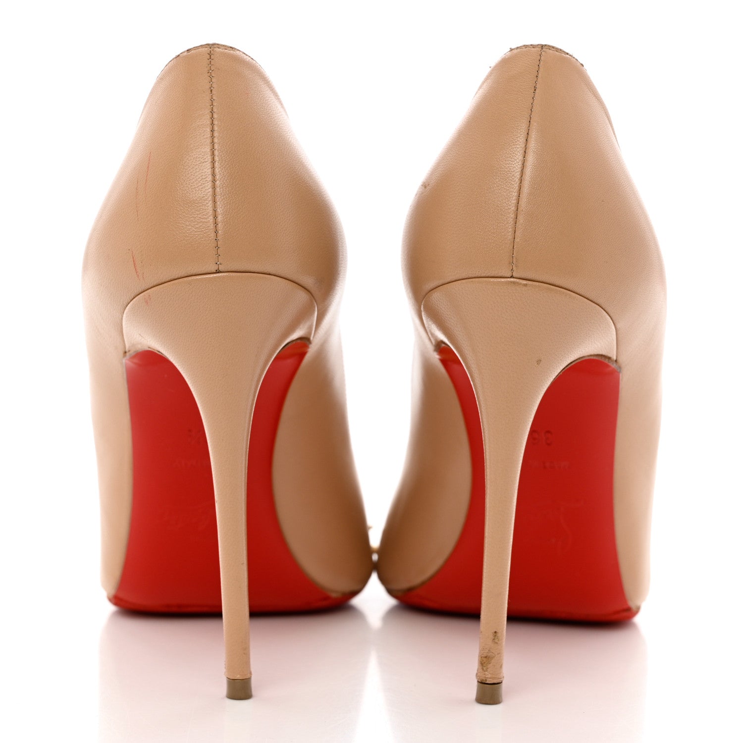 Christian Louboutin Kid Bareta 100 Pumps 36.5 Nude Light Gold 12 of 13