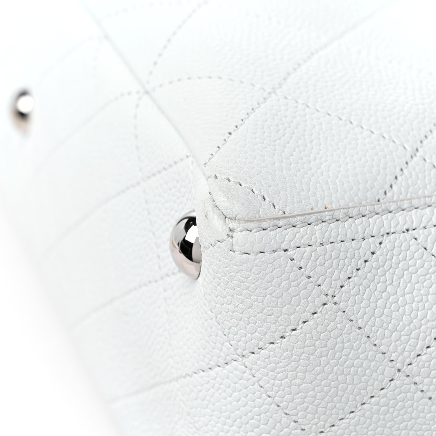 Chanel Caviar Stitched CC Pocket Tote White 9 of 11
