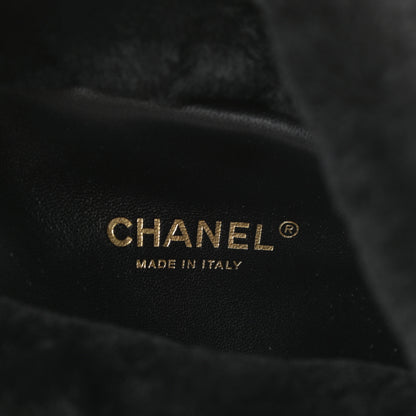 Chanel Lambskin Shearling Quilted CC Backpack Black 6 of 10