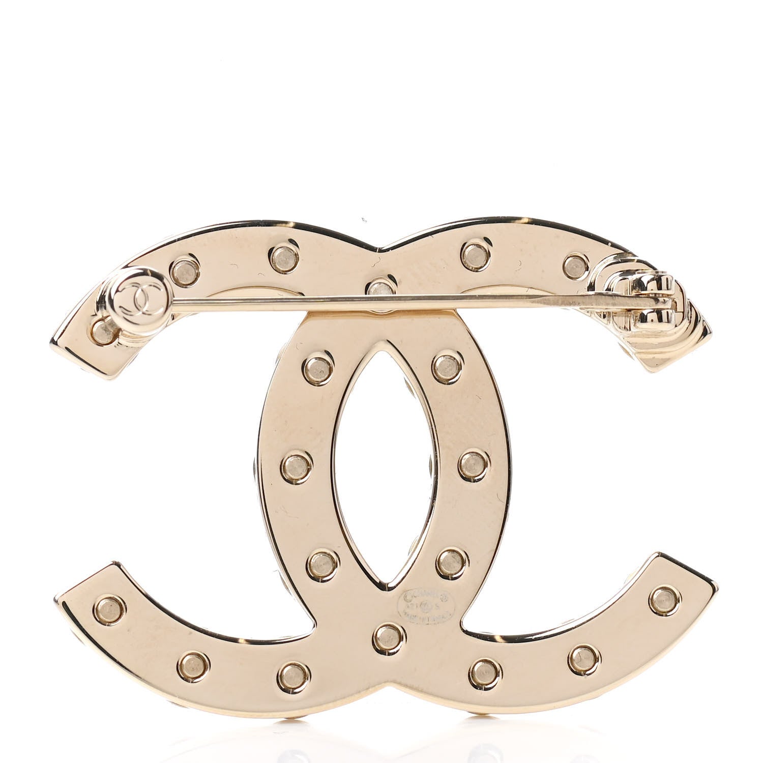 Chanel Pearl CC Brooch Gold 3 of 4