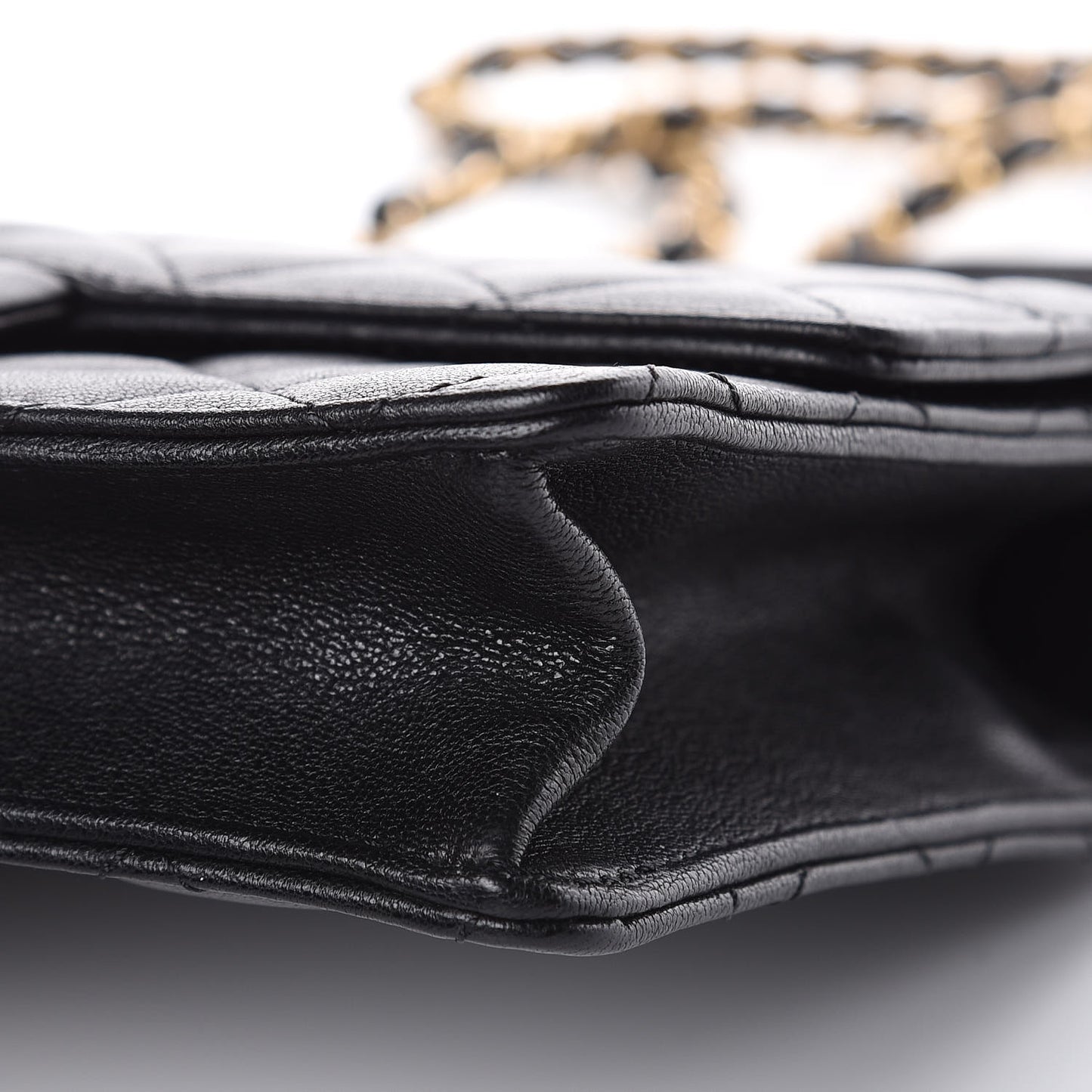 Lambskin Quilted Small Chic Pearls Flap Black