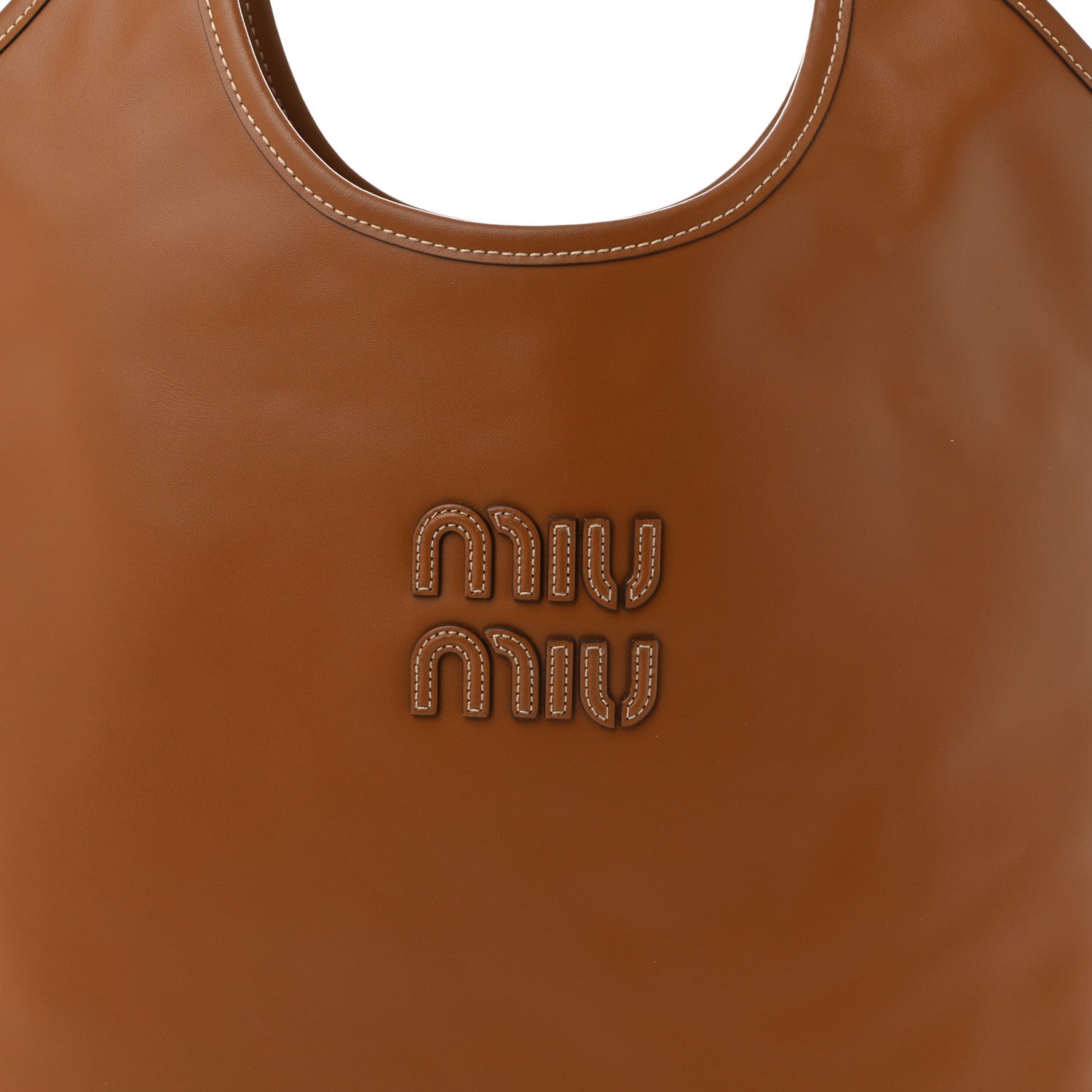 Miu Miu Nappa Ivy Bag Cognac 7 of 9