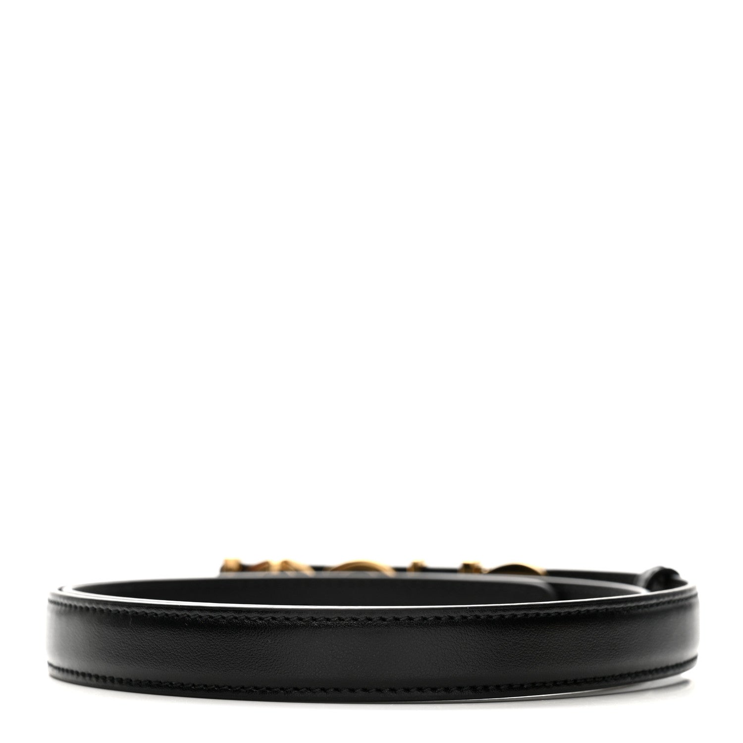 Gucci Plutone Calfskin Gucci Buckle 20mm Thin Belt 85 34 Black 2 of 5