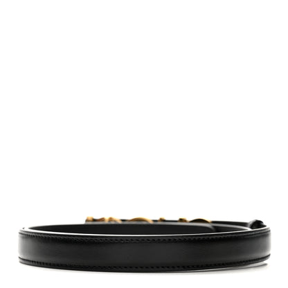 Gucci Plutone Calfskin Gucci Buckle 20mm Thin Belt 85 34 Black 2 of 5