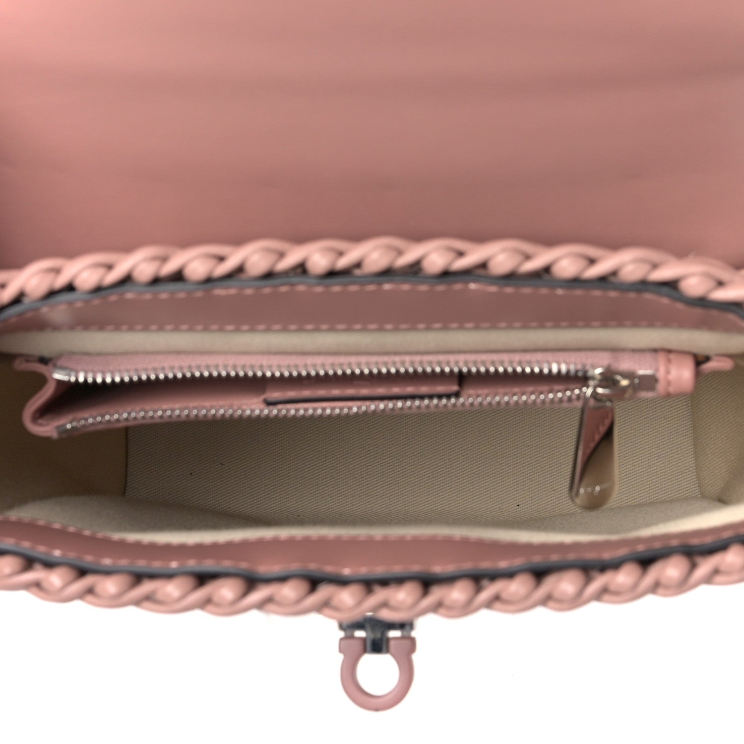 Salvatore Ferragamo Smooth Calfskin Wicker Small Boxyz Antique Rose 4 of 7