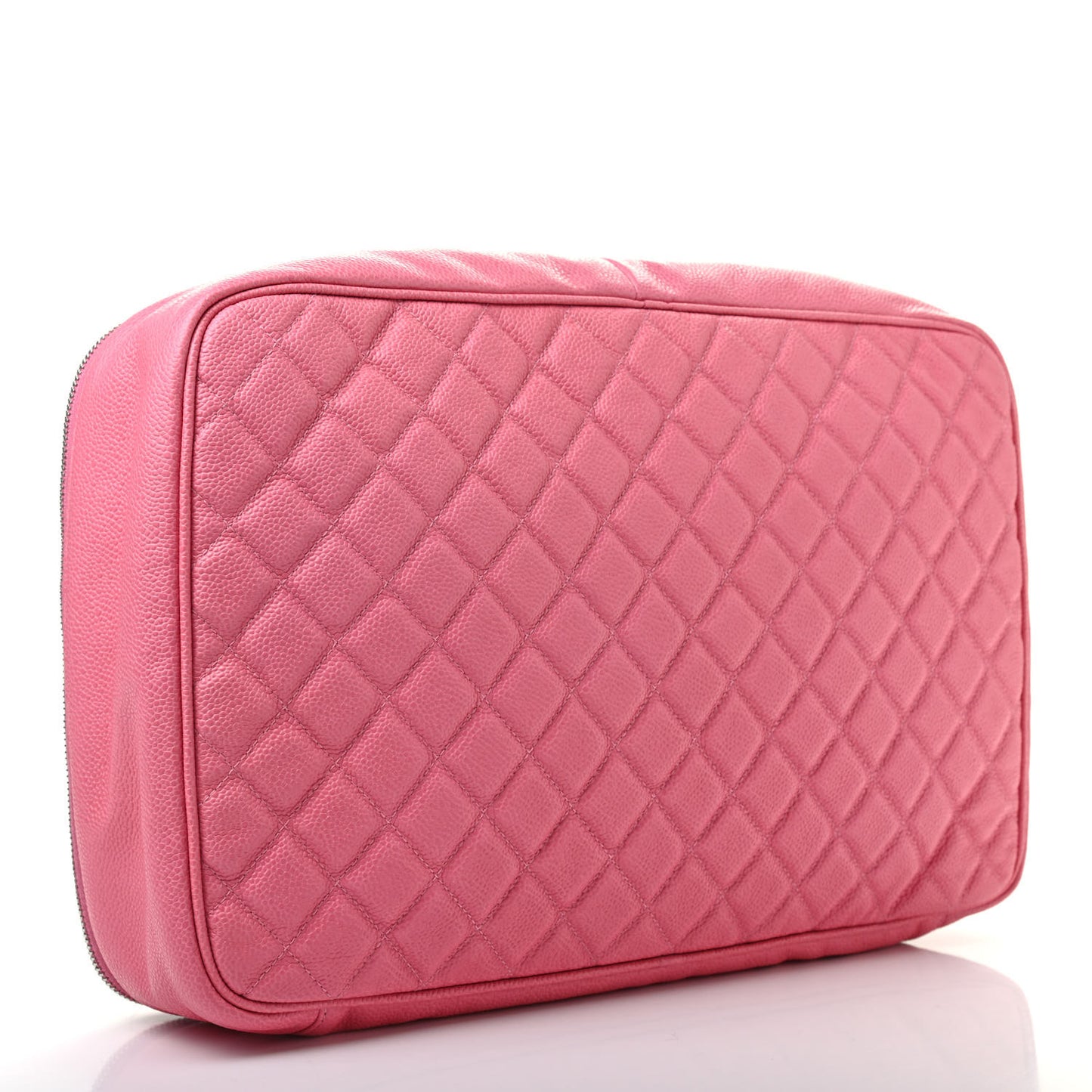 Caviar Quilted Cosmetic Pouch Pink