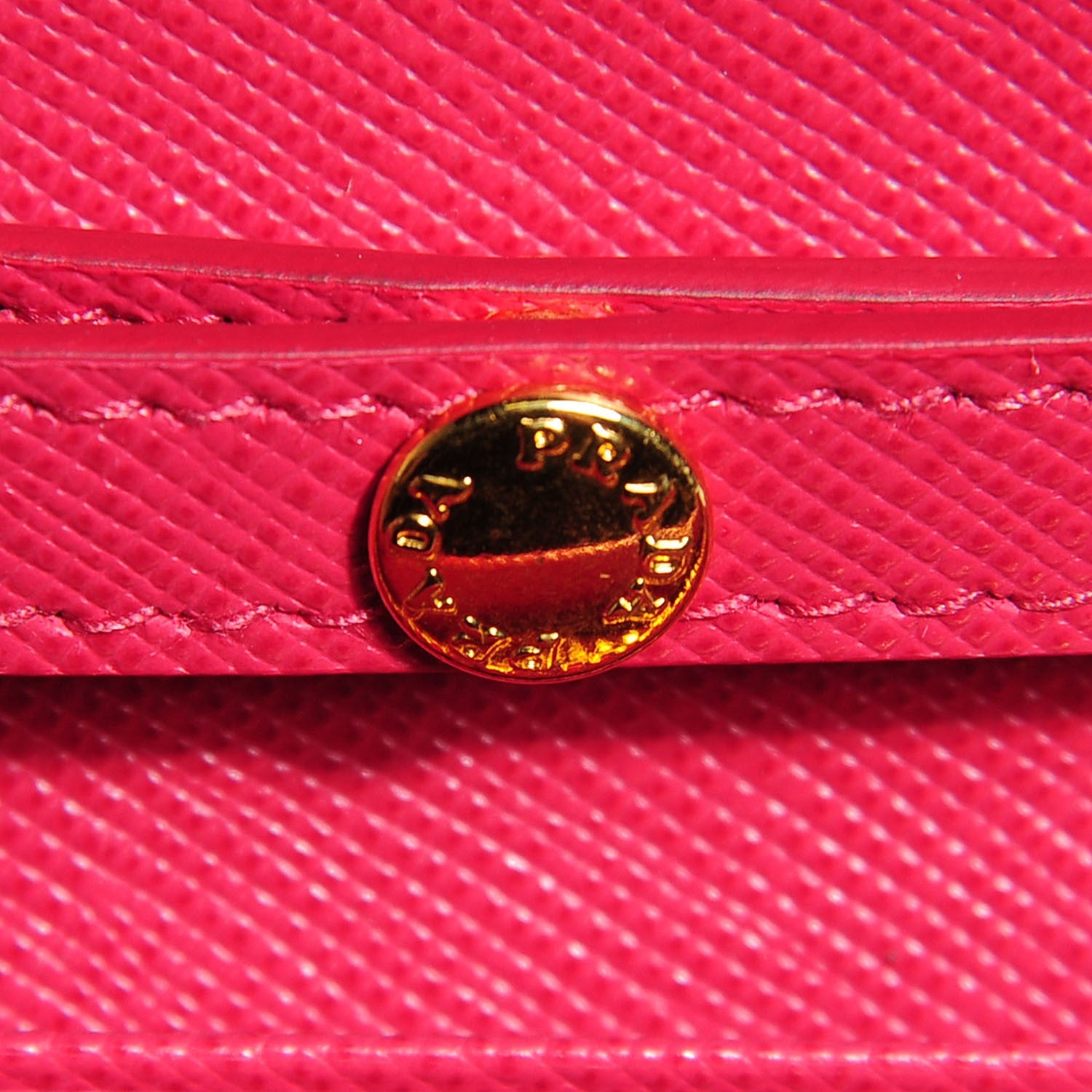 Prada Saffiano Metal Oro Chain Wallet Peonia 10 of 11