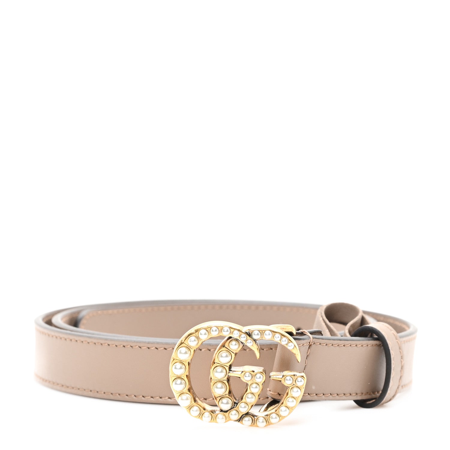 Gucci Calfskin Pearl Double G 20mm Belt 85 34 Porcelain Rose 1 of 5