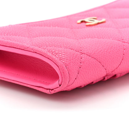 Chanel Caviar Quilted CC Zip Around Card Holder Pink 10 of 12