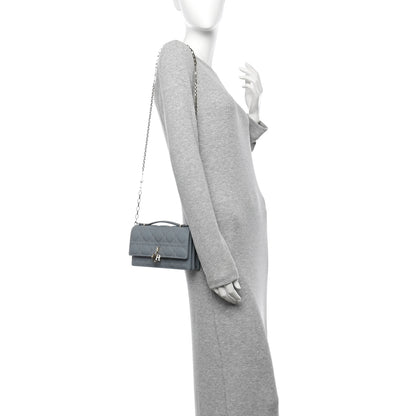 Christian Dior Lambskin Cannage Mini My Dior Top Handle Clutch Cloud Blue 2 of 11