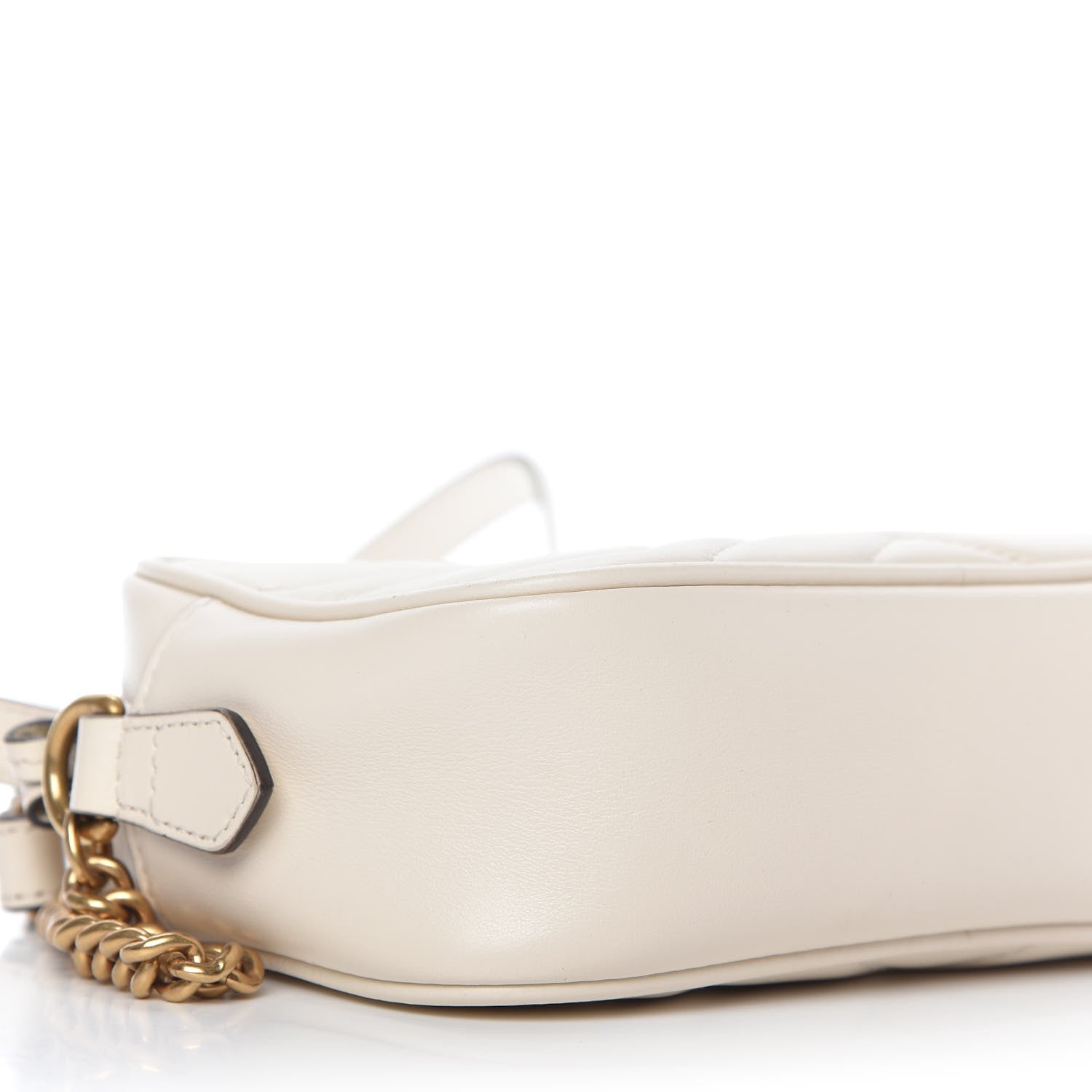 Gucci Calfskin Matelasse Mini GG Marmont Chain Shoulder Bag White 6 of 11