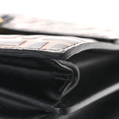 Fendi Vitello Liberty Bi-Color FF 1974 Embossed Small Kan U Shoulder Bag Maya Black 14 of 14