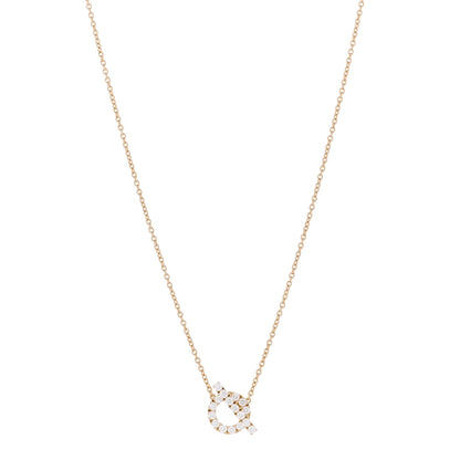 Hermes 18K Rose Gold Diamond Finesse Pendant Necklace 1 of 5