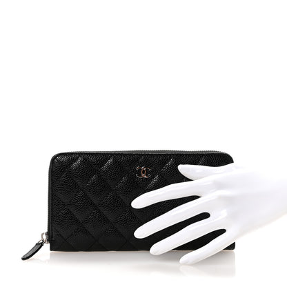 Chanel Caviar Quilted Large Gusset Zip Around Wallet Black 2 of 9