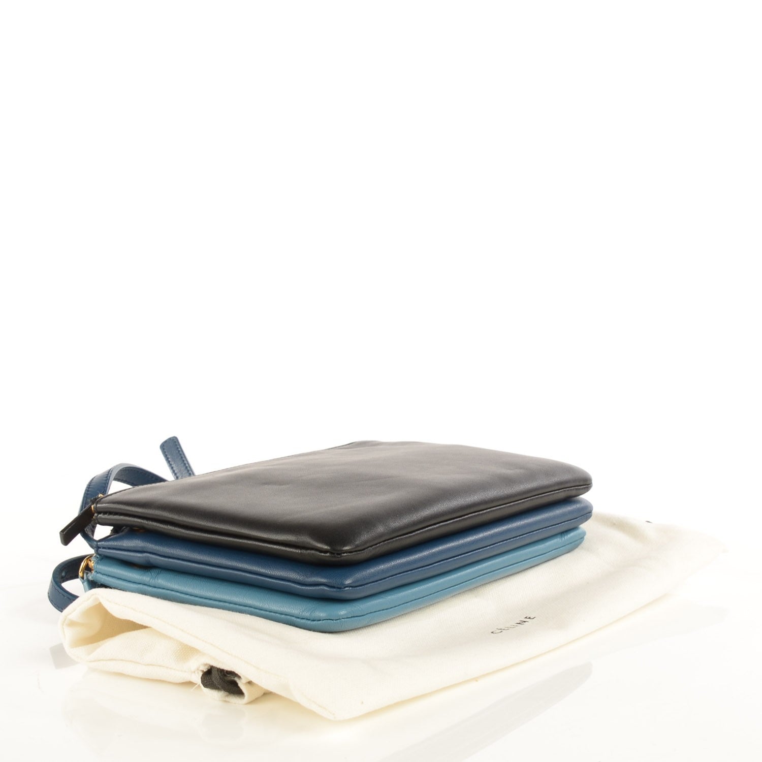 Celine Lambskin Small Multicolor Trio Crossbody Bag Black 4 of 7