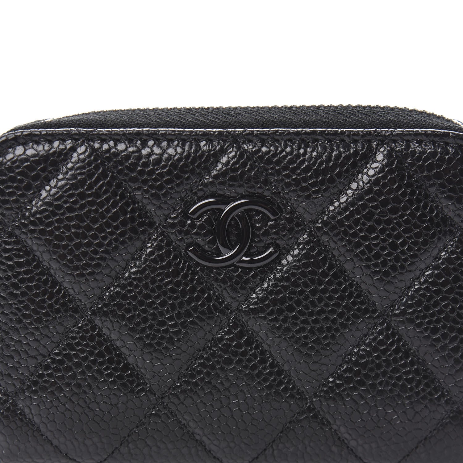 Chanel Caviar Quilted Incognito Zip Coin Purse Black 8 of 9