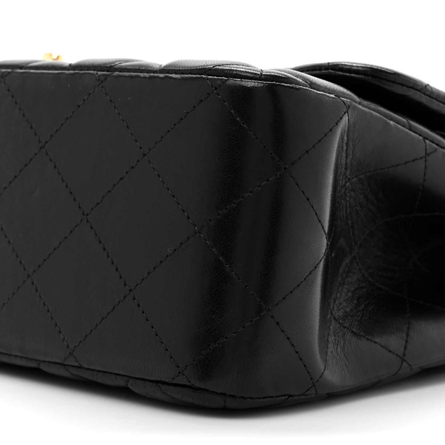 Lambskin Quilted Jumbo Double Flap Black
