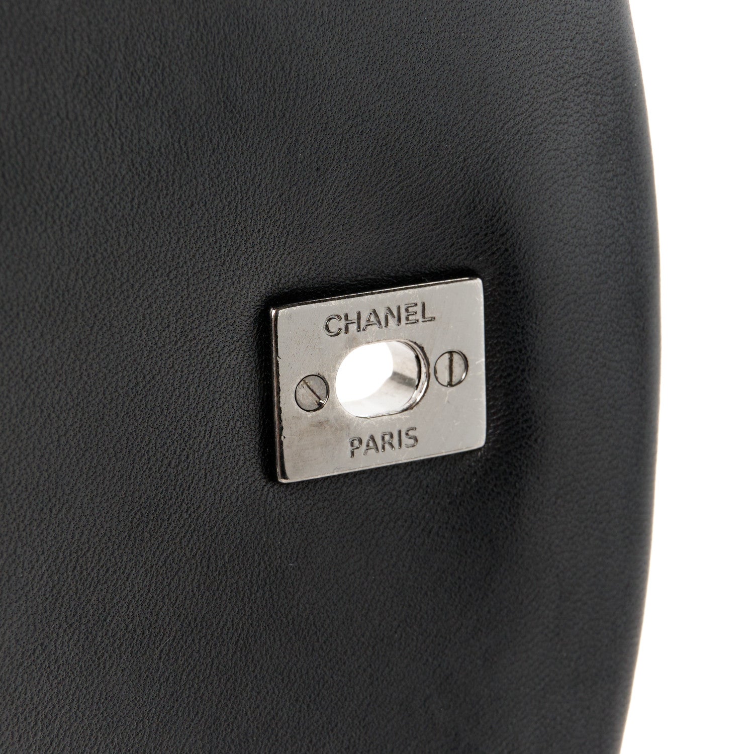 Chanel Lambskin Quilted Large Classic Twist Crescent Flap Black Beige 7 of 12