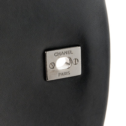 Chanel Lambskin Quilted Large Classic Twist Crescent Flap Black Beige 7 of 12