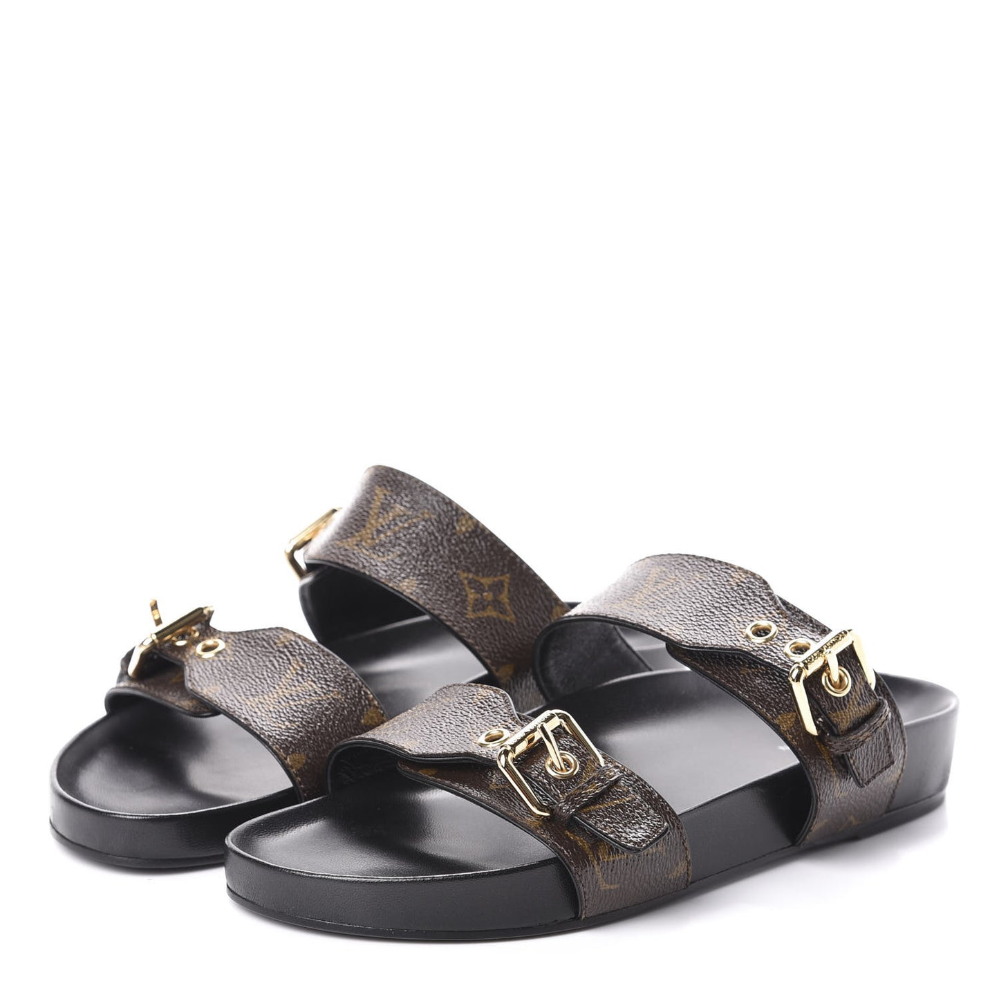 Monogram Bom Dia Mule Sandals 37.5 Black