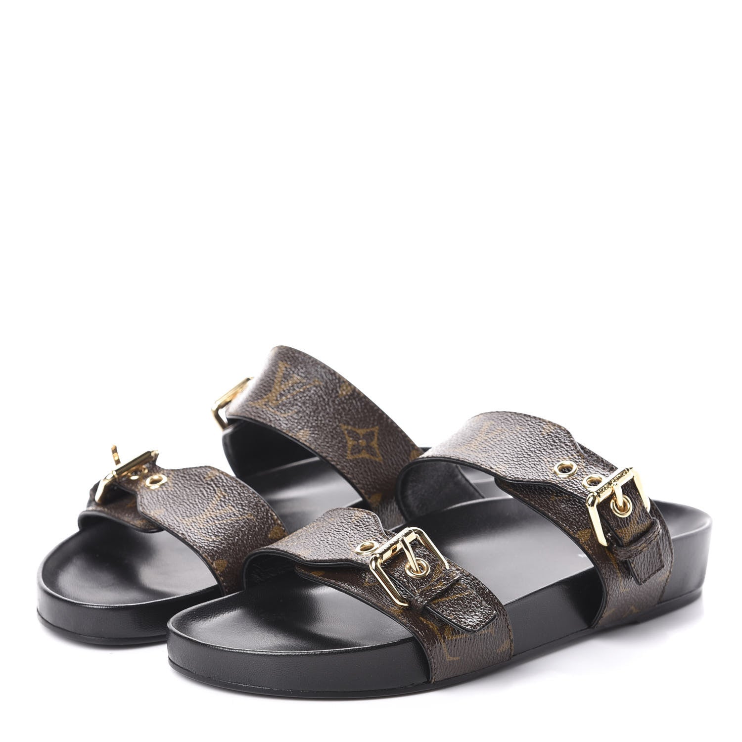 Louis Vuitton Monogram Bom Dia Mule Sandals 37.5 Black 3 of 7
