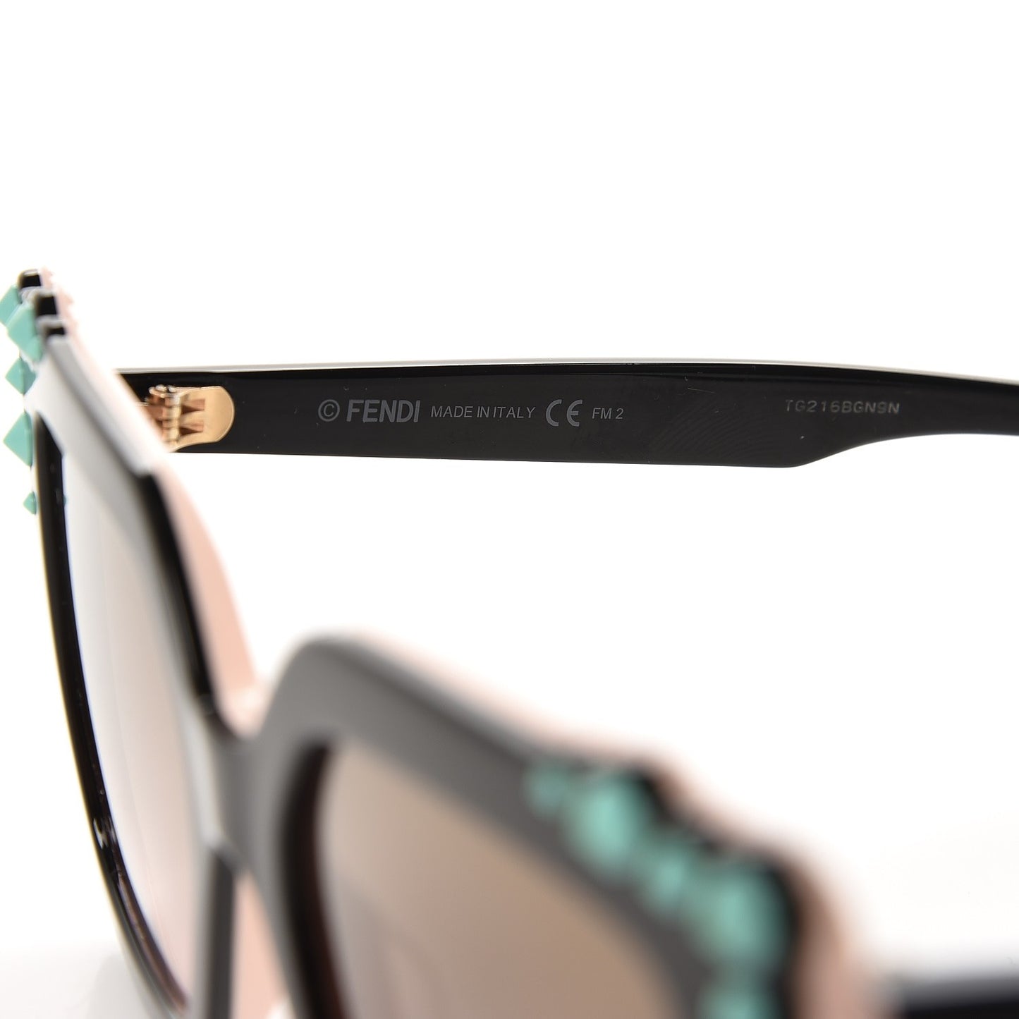 Studded Square Cat Eye Sunglasses FF 0260/S Black Pink