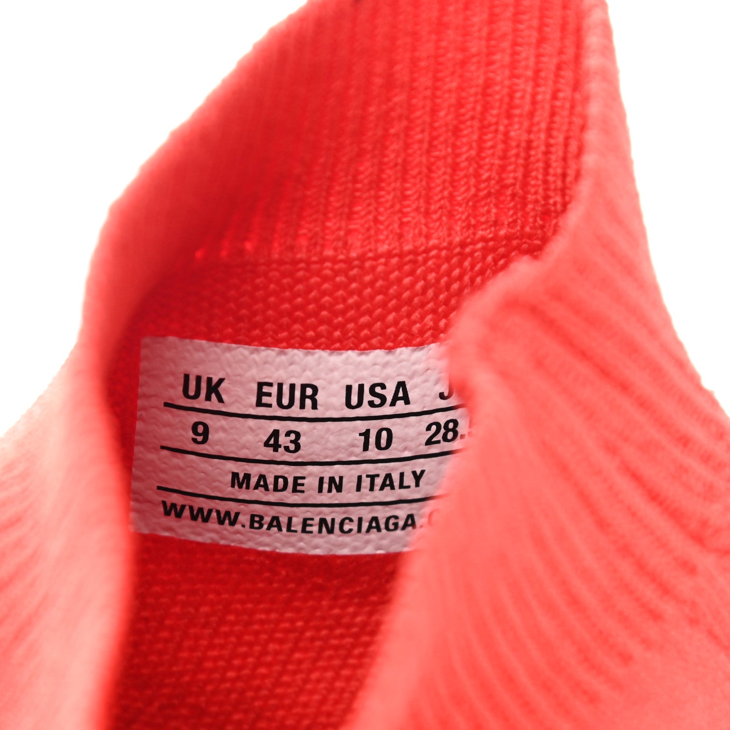 Balenciaga Neoprene Knit Soccer Mens Speed Sneakers 43 Intense Red White 8 of 9