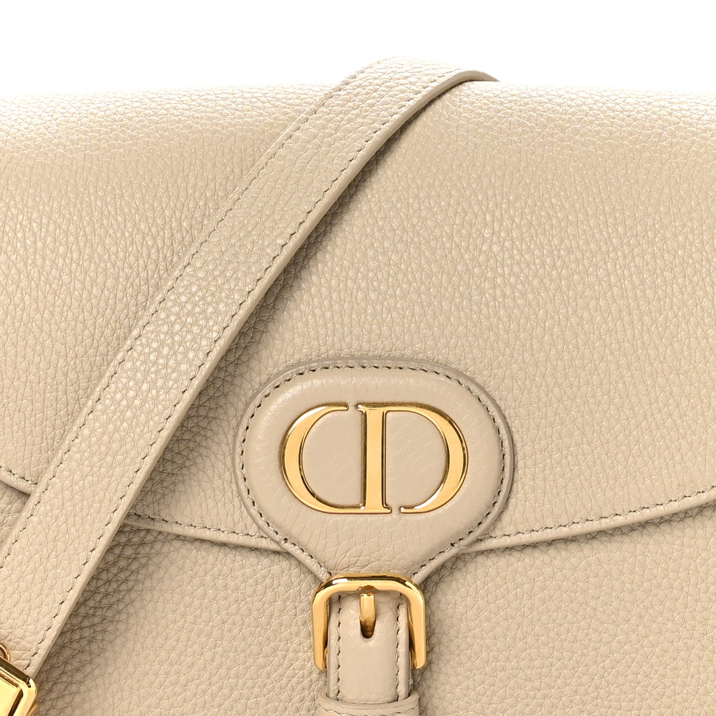Grained Calfskin Medium Bobby Flap Beige