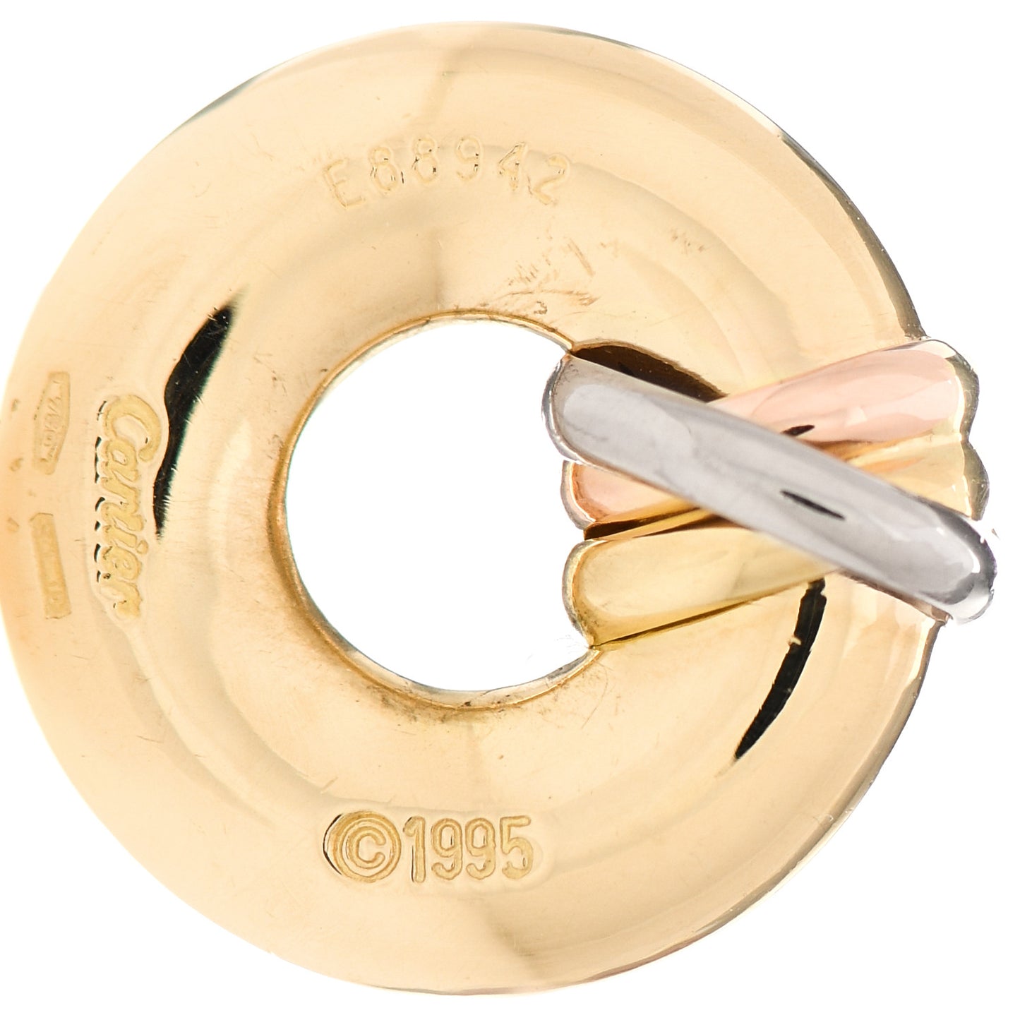 18K Yellow White Pink Gold Trinity Circle Pendant