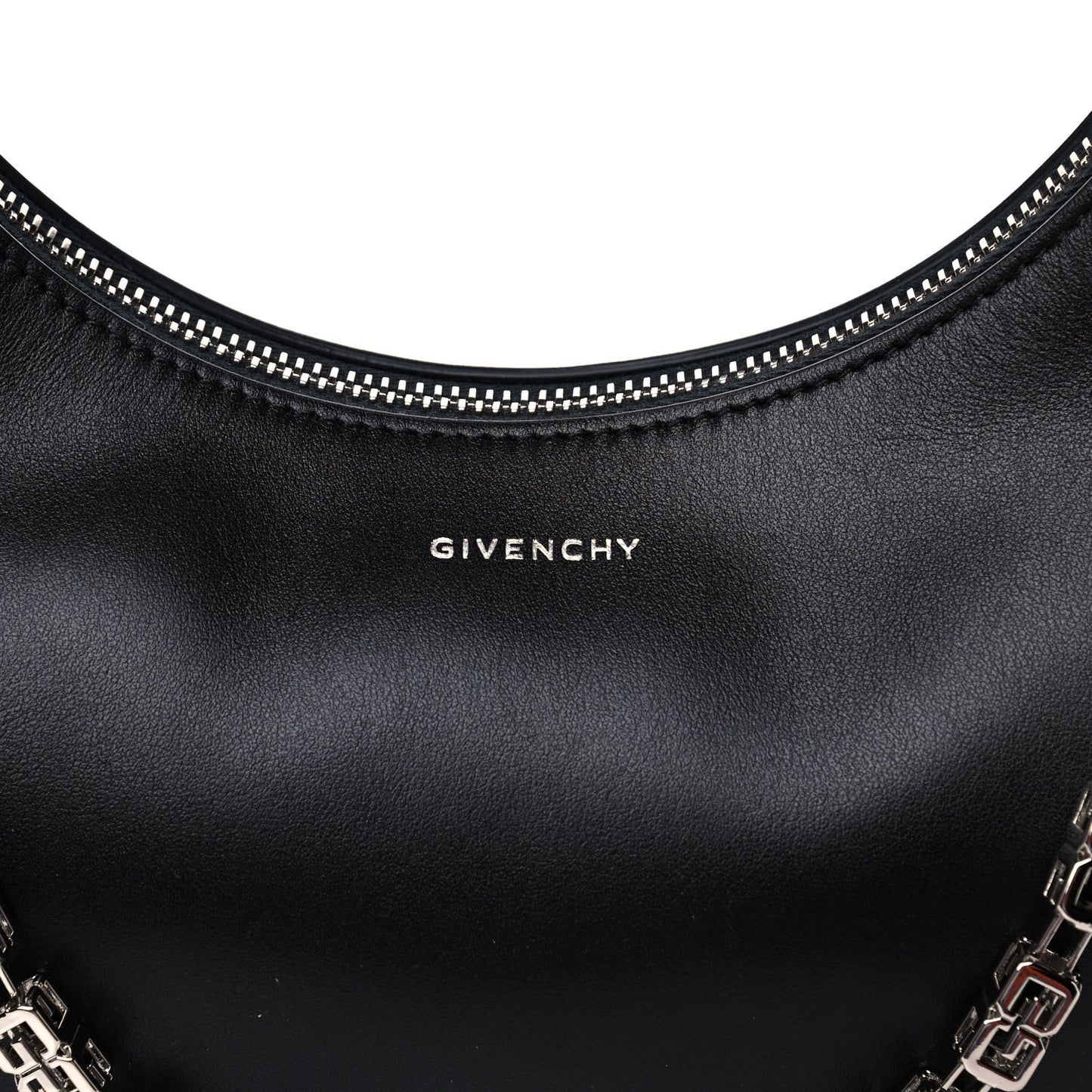 Smooth Calfskin Small Moon Cut Out Shoulder Bag Black