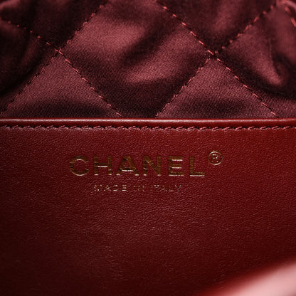 Chanel Shiny Calfskin Quilted Mini Chanel 22 Dark Burgundy 6 of 10