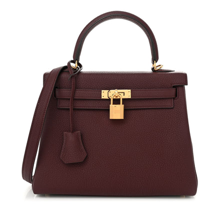 Hermes Togo Kelly Retourne 25 Bordeaux 1 of 10